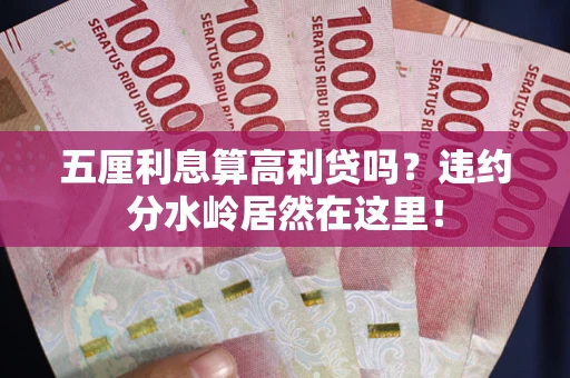 武汉五厘利息算高利贷吗？违约分水岭居然在这里！