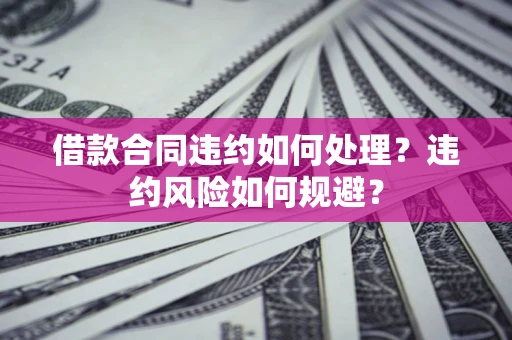 武汉借款合同违约如何处理？违约风险如何规避？