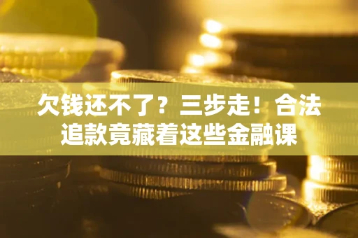 武汉欠钱还不了？三步走！合法追款竟藏着这些金融课