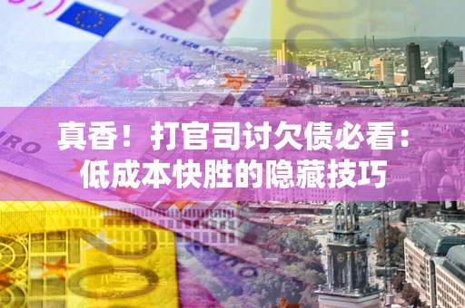 武汉真香！打官司讨欠债必看：低成本快胜的隐藏技巧